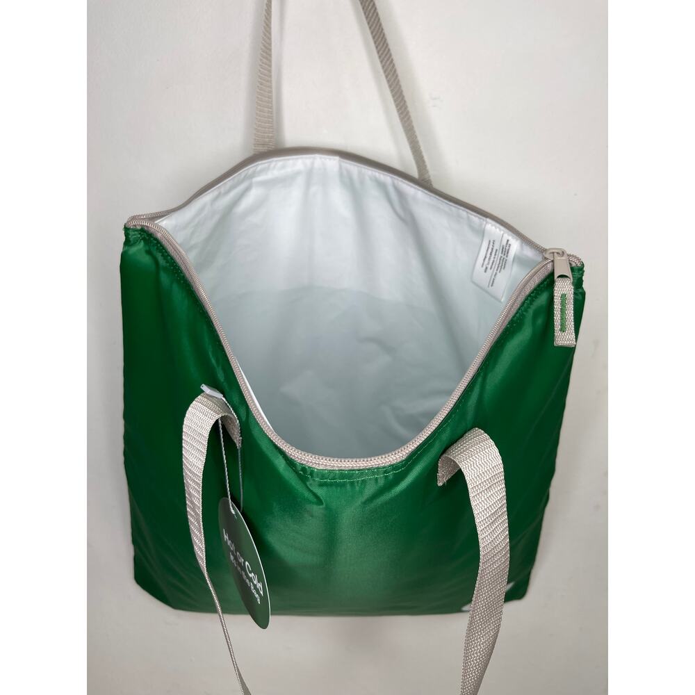 Set of 2! Whole Foods Hot Cold Insulated Cooler Tote Bags, Green Gray White Logo - Picture 9 of 14